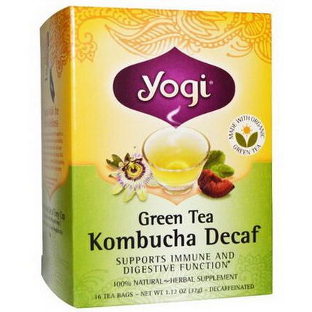 Yogi Tea, Green Tea Kombucha Decaf, 16 Tea Bags 32g