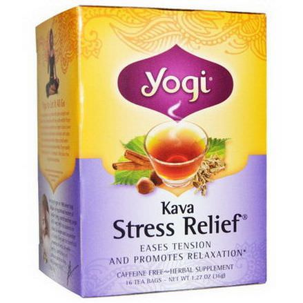 Yogi Tea, Kava Stress Relief, Caffeine Free, 16 Tea Bags 36g