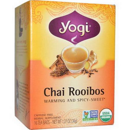 Yogi Tea, Organic, Chai Rooibos, Caffeine Free, 16 Tea Bags 36g