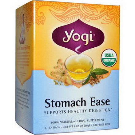 Yogi Tea, Stomach Ease, Caffeine Free, 16 Tea Bags 29g