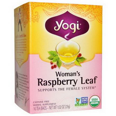 Yogi Tea, Woman's Raspberry Leaf, Caffeine Free, 16 Tea Bags 29g