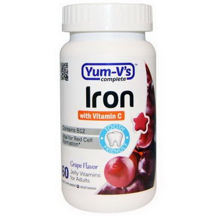 Yum-V's, Iron, with Vitamin C, Grape Flavor, 60 Jelly Vitamins
