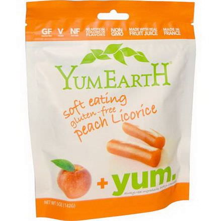 YumEarth, Soft Eating Gluten-Free Peach Licorice Yum 142g