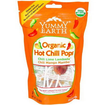 Yummy Earth, Organic Hot Chili Pops, 15 Lollipops 85g