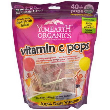 YumEarth, Organic, Vitamin C Pops, Assorted Flavors, 40 Pops 245g