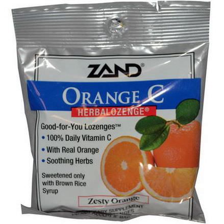 Zand, Orange C, Herbalozenge, Zesty Orange, 15 Lozenges
