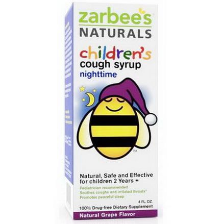 Zarbee's, Children's Nighttime Cough Syrup, Natural Grape Flavor, 4 fl oz