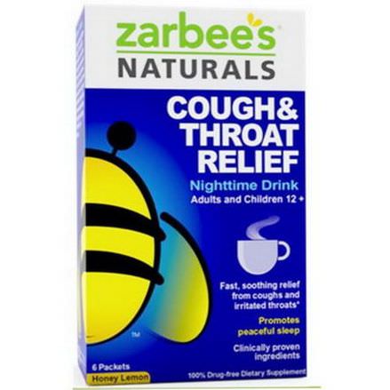 Zarbee's, Cough&Throat Relief, Nighttime Drink, Honey Lemon 16g Each