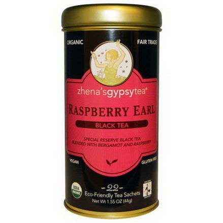 Zhena's Gypsy Tea, Organic, Raspberry Earl, Black Tea, 22 Sachets 44g