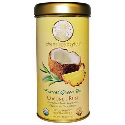 Zhena's Gypsy Tea, Tropical Green Tea, Coconut Rum, 22 Sachets 44g