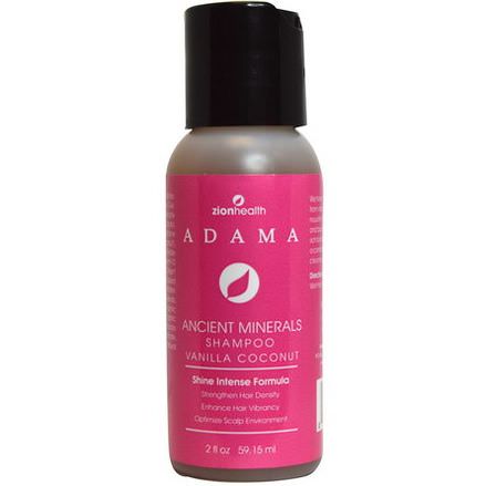 Zion Health, Adama, Ancient Minerals Shampoo, Vanilla Coconut 59.15ml