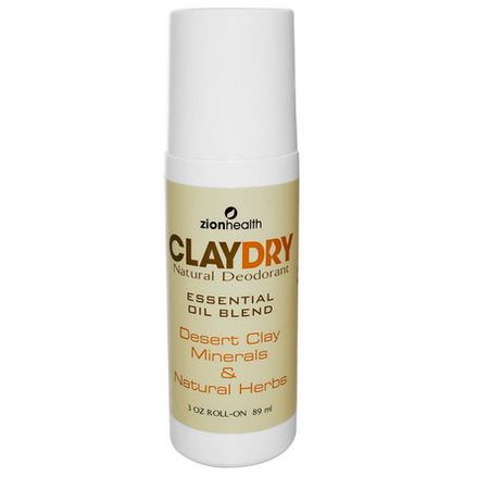 Zion Health, Clay Dry Natural Roll-On Deodorant 89ml