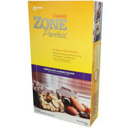 ZonePerfect, Classic, All-Natural Nutrition Bars, Chocolate Almond Raisin, 12 Bars 50g Each