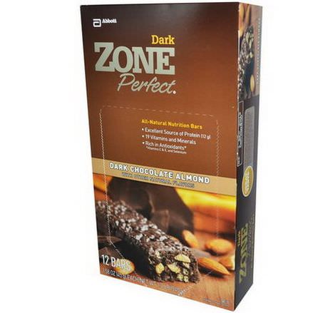 ZonePerfect, Dark, All-Natural Nutrition Bars, Dark Chocolate Almond, 12 Bars 45g Each