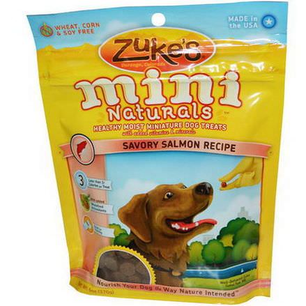 Zuke's, Mini Naturals, Healthy Moist Miniature Dog Treats, Salmon Formula Recipe 170g
