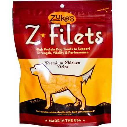Zuke's, Z-Filets Dog Treats, Premium Chicken Strips 92g