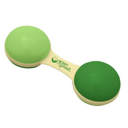 iPlay Inc. Cornstarch Dumbbell Rattle, Green Color
