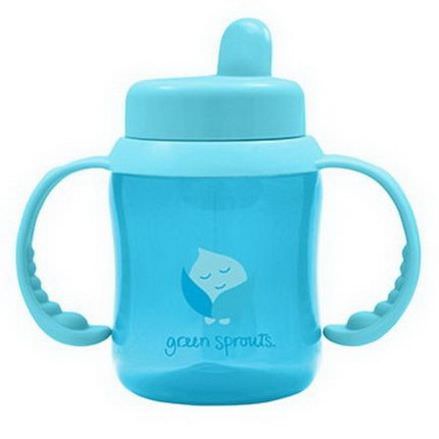 iPlay Inc. Green Sprouts, Flip-Top Sippy, Blue 180ml