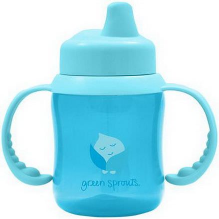 iPlay Inc. Green Sprouts, Non-Spill Sippy Cup, Blue 180ml