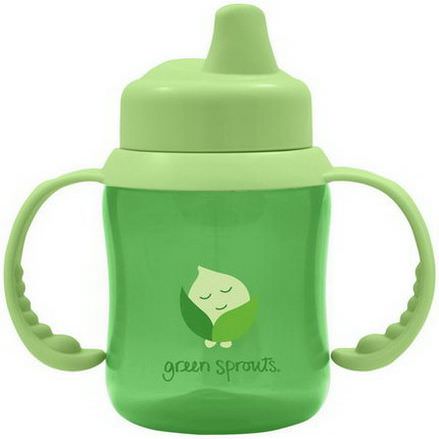 iPlay Inc. Green Sprouts, Non-Spill Sippy Cup, Green 180ml