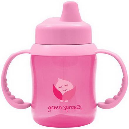 iPlay Inc. Green Sprouts, Non-Spill Sippy Cup, Pink 180ml