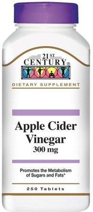 Apple Cider Vinegar, 300 mg, 250 Tablets by 21st Century-Kosttillskott, Äppelcidervinäger
