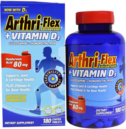 Arthri-Flex Advantage, + Vitamin D3, 180 Coated Tablets by 21st Century-Kosttillskott, Glukosamin, Hälsa, Ben, Osteoporos, Gemensam Hälsa