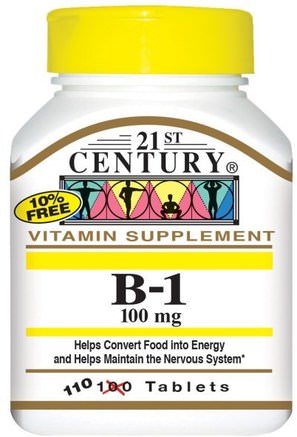 B-1, 100 mg, 110 Tablets by 21st Century-Vitaminer, Vitamin B-Komplex, Vitamin B-Komplex 100