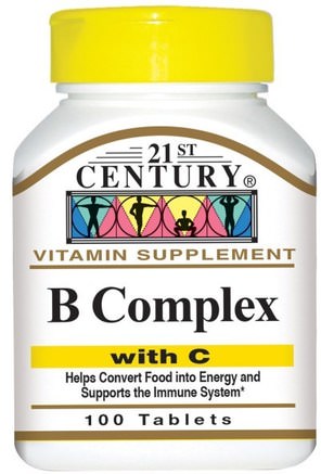 B Complex, with C, 100 Tablets by 21st Century-Vitaminer, Vitamin B-Komplex