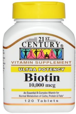 Biotin, 10.000 mcg, 120 Tablets by 21st Century-Vitaminer, Vitamin B, Biotin