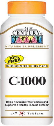 C-1000, Prolonged Release, 110 Tablets by 21st Century-Vitaminer, Vitamin C
