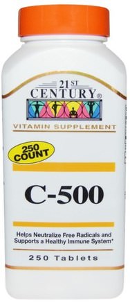 C-500, 250 Tablets by 21st Century-Vitaminer, Vitamin C