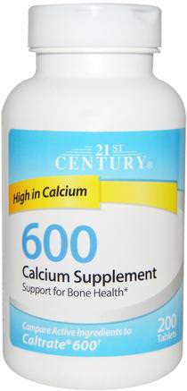 Calcium Supplement 600, 200 Tablets by 21st Century-Kosttillskott, Mineraler, Kalciumkarbonat