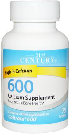 Calcium Supplement 600, 75 Tablets by 21st Century-Kosttillskott, Mineraler, Kalciumkarbonat