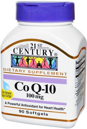 Co Q-10, 100 mg, 90 Softgels by 21st Century-Kosttillskott, Koenzym Q10, Coq10