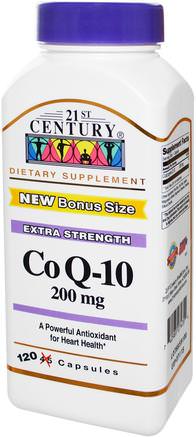 Co Q-10, 200 mg, 120 Capsules by 21st Century-Kosttillskott, Koenzym Q10, Coq10 200 Mg