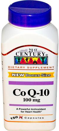 CoQ10, 100 mg, 150 Capsules by 21st Century-Kosttillskott, Koenzym Q10, Coq10