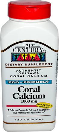 Coral Calcium, 1000 mg, 120 Capsules by 21st Century-Kosttillskott, Mineraler, Kalcium, Korallkalcium