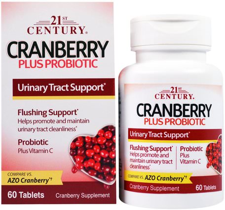 Cranberry Plus Probiotic, 60 Tablets by 21st Century-Kosttillskott, Probiotika, Tranbär