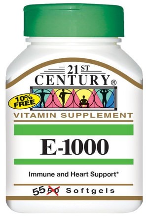 E-1000, 55 Softgels by 21st Century-Vitaminer, Vitamin E