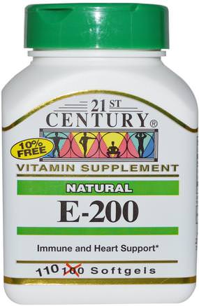 E-200, Natural, 110 Softgels by 21st Century-Vitaminer, Vitamin E