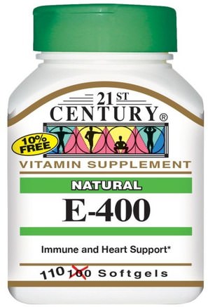 E-400, Natural, 110 Softgels by 21st Century-Vitaminer, Vitamin E