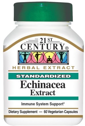 Echinacea Extract, 60 Veggie Caps by 21st Century-Kosttillskott, Antibiotika, Tabletter Av Echinacea Kapslar