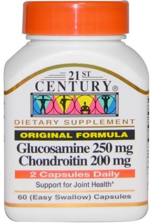 Glucosamine 250 mg, Chondroitin 200 mg, Original Formula, 60 (Easy Swallow) Capsules by 21st Century-Kosttillskott, Glukosamin Kondroitin