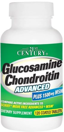 Glucosamine Chondroitin Advanced, 120 Coated Tablets by 21st Century-Kosttillskott, Glukosamin
