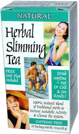 Herbal Slimming Tea, Caffeine Free, Natural, 24 Tea Bags, 1.6 oz (45 g) by 21st Century-Mat, Örtte, Viktminskning, Kost