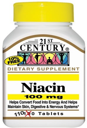Niacin, 100 mg, 110 Tablets by 21st Century-Vitaminer, Vitamin B, Vitamin B3, Vitamin B3 - Niacin