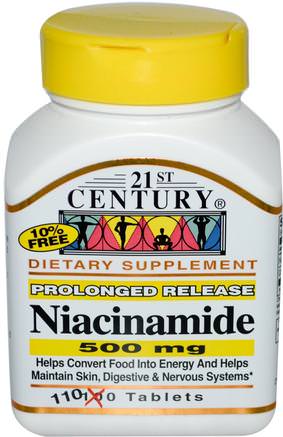 Niacinamide, 500 mg, 110 Tablets by 21st Century-Vitaminer, Vitamin B, Vitamin B3, Vitamin B3 - Niacin