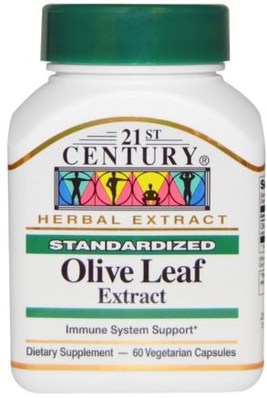 Olive Leaf Extract, Standardized, 60 Veggie Caps by 21st Century-Hälsa, Kall Influensa Och Viral, Olivblad