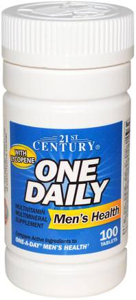 One Daily, Mens Health, 100 Tablets by 21st Century-Vitaminer, Män Multivitaminer